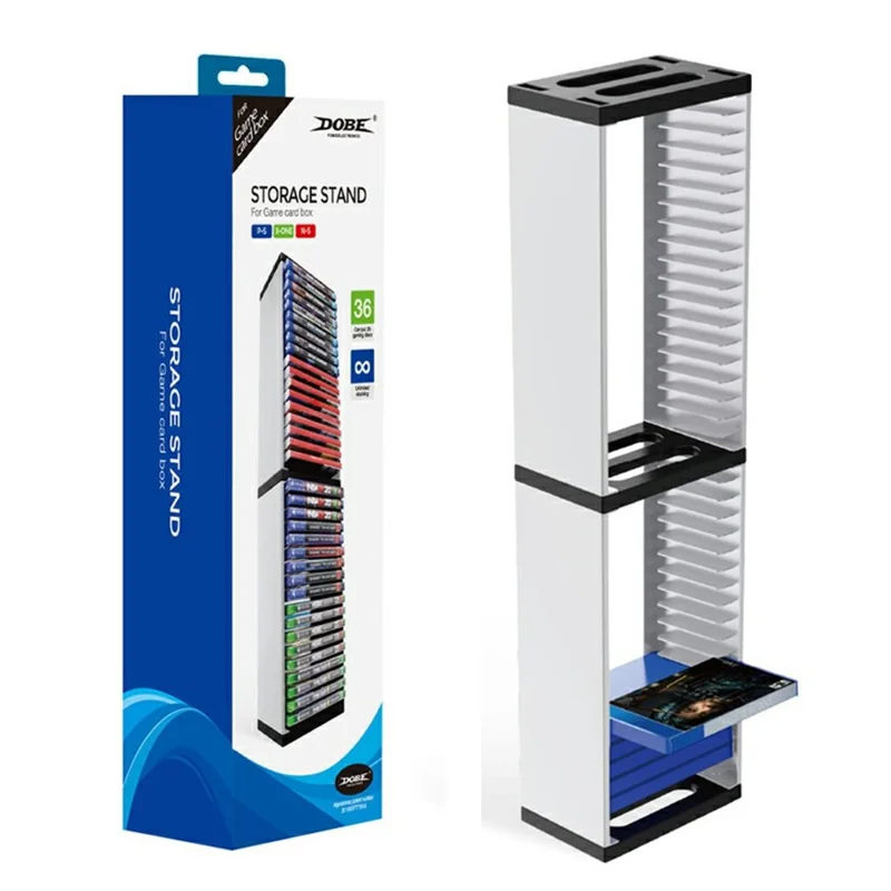 DOBE TP5-0519 Video Game Storage Stand Tower 36-Layer CD for PS5/ PS4/ PS3/ Xbox Series S & X/Xbox one Game, Universal Game Disc Holder Vertical Stand - Image 1