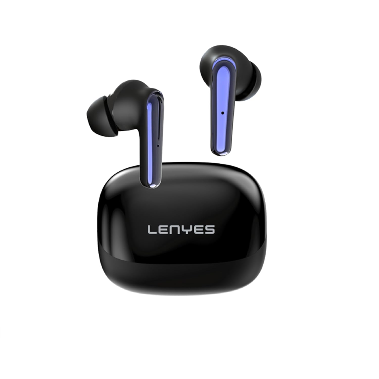 Lenyes AIR40 Wireless Earbuds Bluetooth 5.3, 20H Playtime, HiFi Bass, Touch Control, Instant Pairing, Voice Assistant, 30mAh Earbuds + 200mAh Black - Image 1