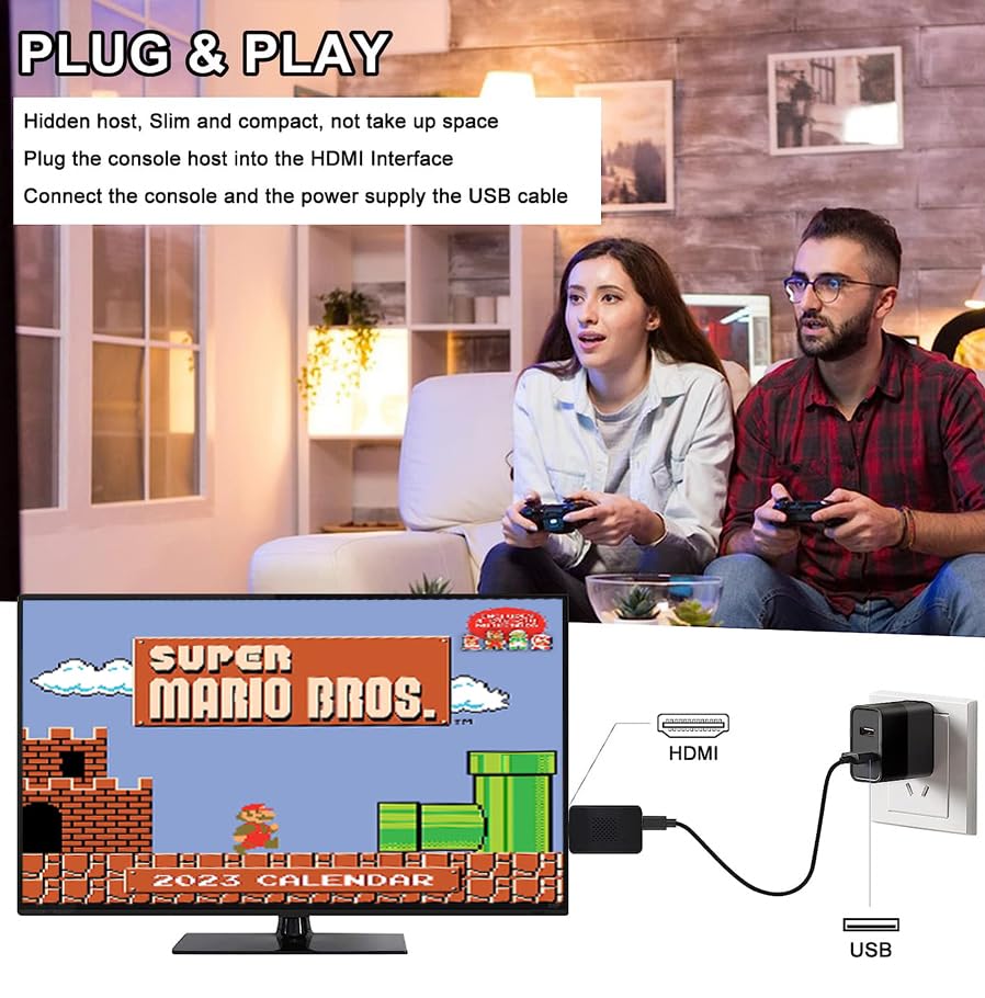 Sameo Micro Genius 8 Bit HDMI Gaming Console for Kids with 800 Built in 1 Classic HD Games RED - Image 5