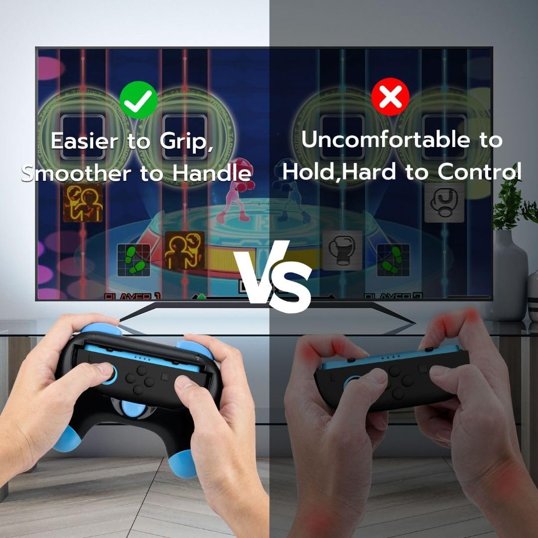 Dobe Nintendo Switch 2 JoyCon controller handle grip Left and right small handle grip Ergonomic JoyCon Controller Grips - Black Red+Black Blue - Image 5