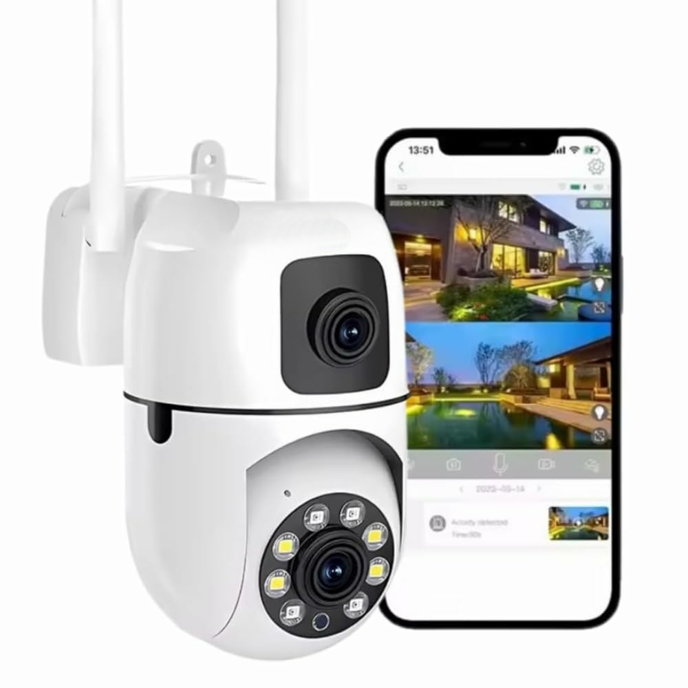 Smarthome Dual Lens, 5+5MP WiFi CCTV Camera, PTZ And Fixed View, AI Motion Detection, Color Night Vision, Two-Way Audio, 360 Coverage, App Access - Image 1
