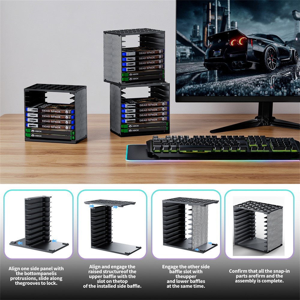 Game Disc Storage Tower DIY Modular 18 Disc Nintendo Switch / PS5 / PS4 / Xbox MZ 8056 Black Game Disc Storage Tower DIY Modular 18 Disc Nintendo Switch / PS5 / PS4 / Xbox MZ 8056 Black - Image 9