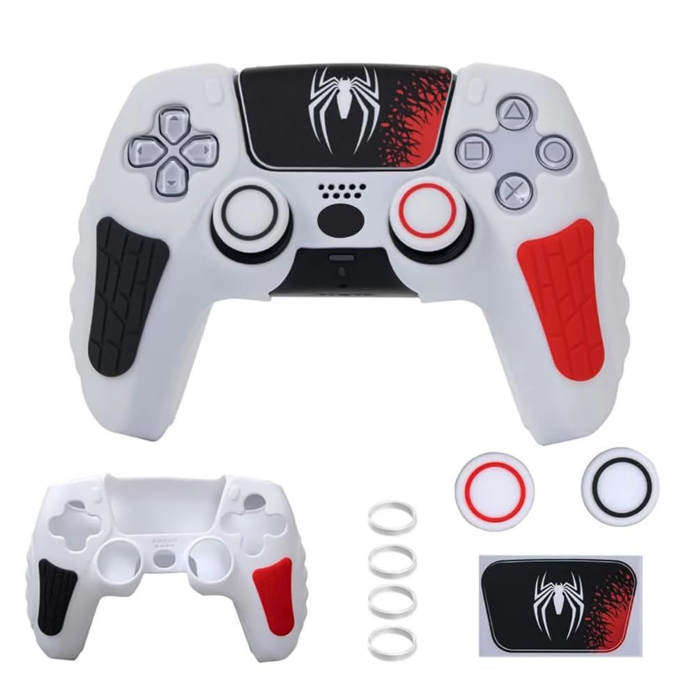 PS5 Controller Silicon Cover 2 Thumb Grip Spiderman Venom theme - Image 1