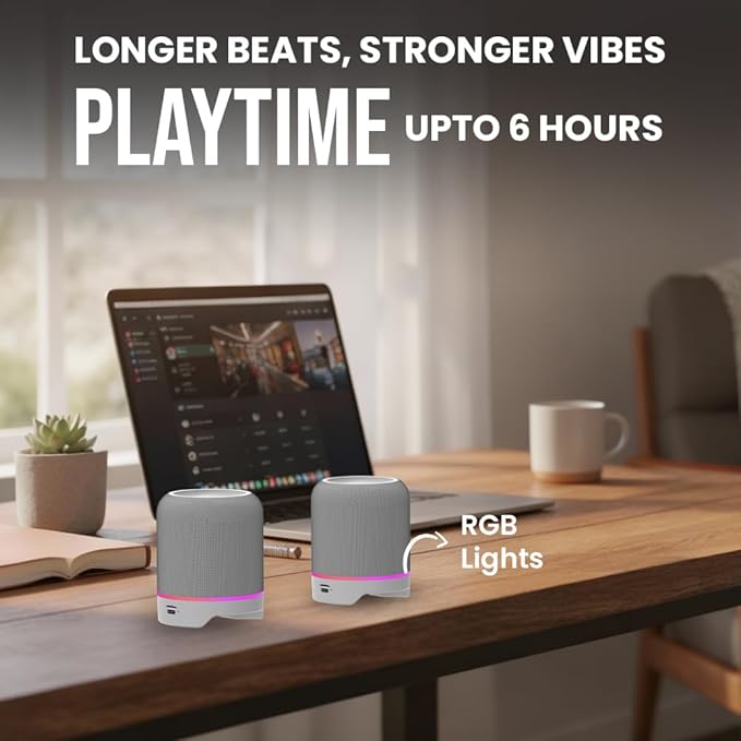 Toreto TOR-464 Twin Magno Magnetic Wireless Bluetooth Speaker 16W  Detachable Dual Speakers, RGB Lights, 6H Playtime, TWS Stereo Mode, Type-C Charging, Portable Wireless Speaker Black - Image 3