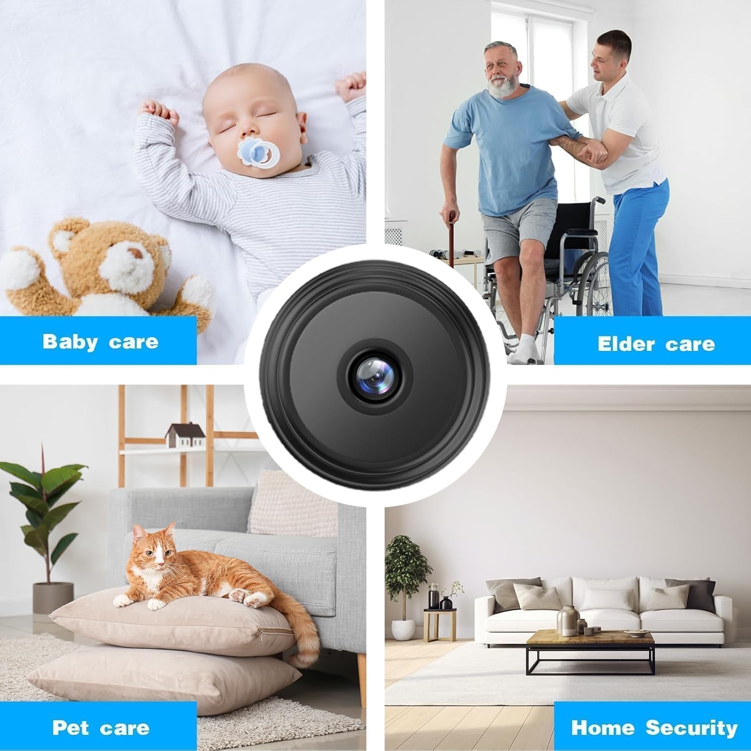 Mini WiFi Spy Camera Hidden for Home Outdoor High HD Focus Spy Magnet Mini Live Stream Night Vision IP Wireless 1080P Audio Video Hidden Indoor BLACK - Image 12