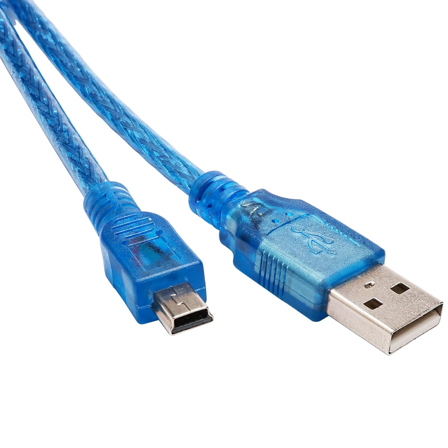 Blue Short USB 2.0 A Male To Mini 5 Pin B Male Data Charging Cable 30cm - Image 3