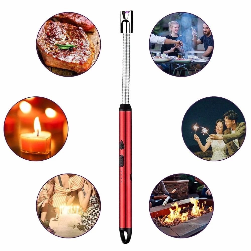 Gas Lighter for Kitchen, Stove, Candle, BBQ, Rechargeable with USB Charging Port, Electric Lighter, 360° Flexible Neck Arc, Windproof, Multicolor - Image 5