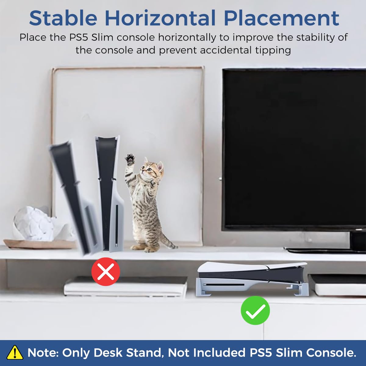 PGTECH HORIZONTAL STAND FOR PLAYSTATION 5 PS5 SLIM /PRO CONSOLE WHITE PG-P5S007B - Image 7