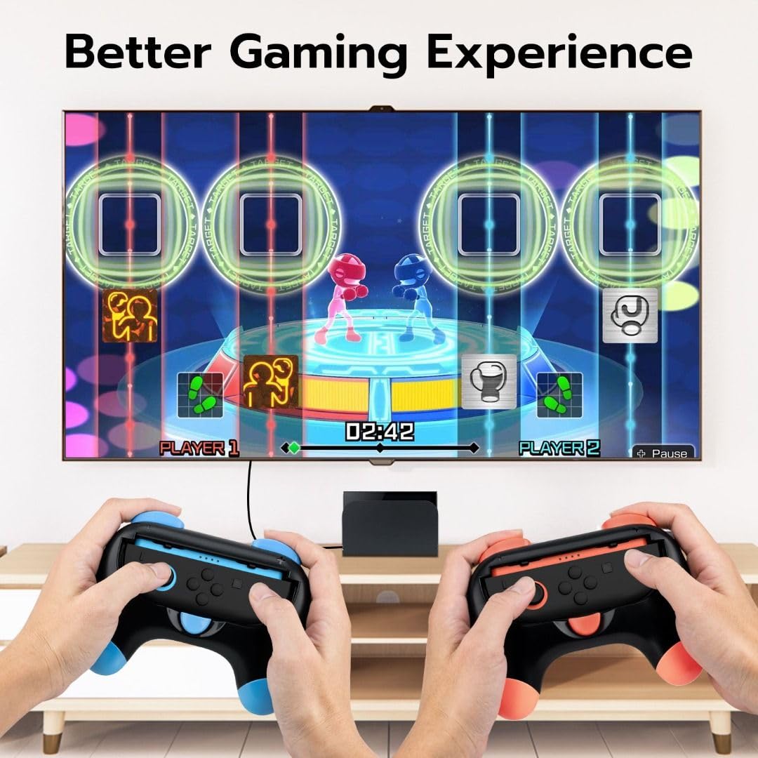 Dobe Nintendo Switch 2 JoyCon controller handle grip Left and right small handle grip Ergonomic JoyCon Controller Grips - Black Red+Black Blue - Image 9