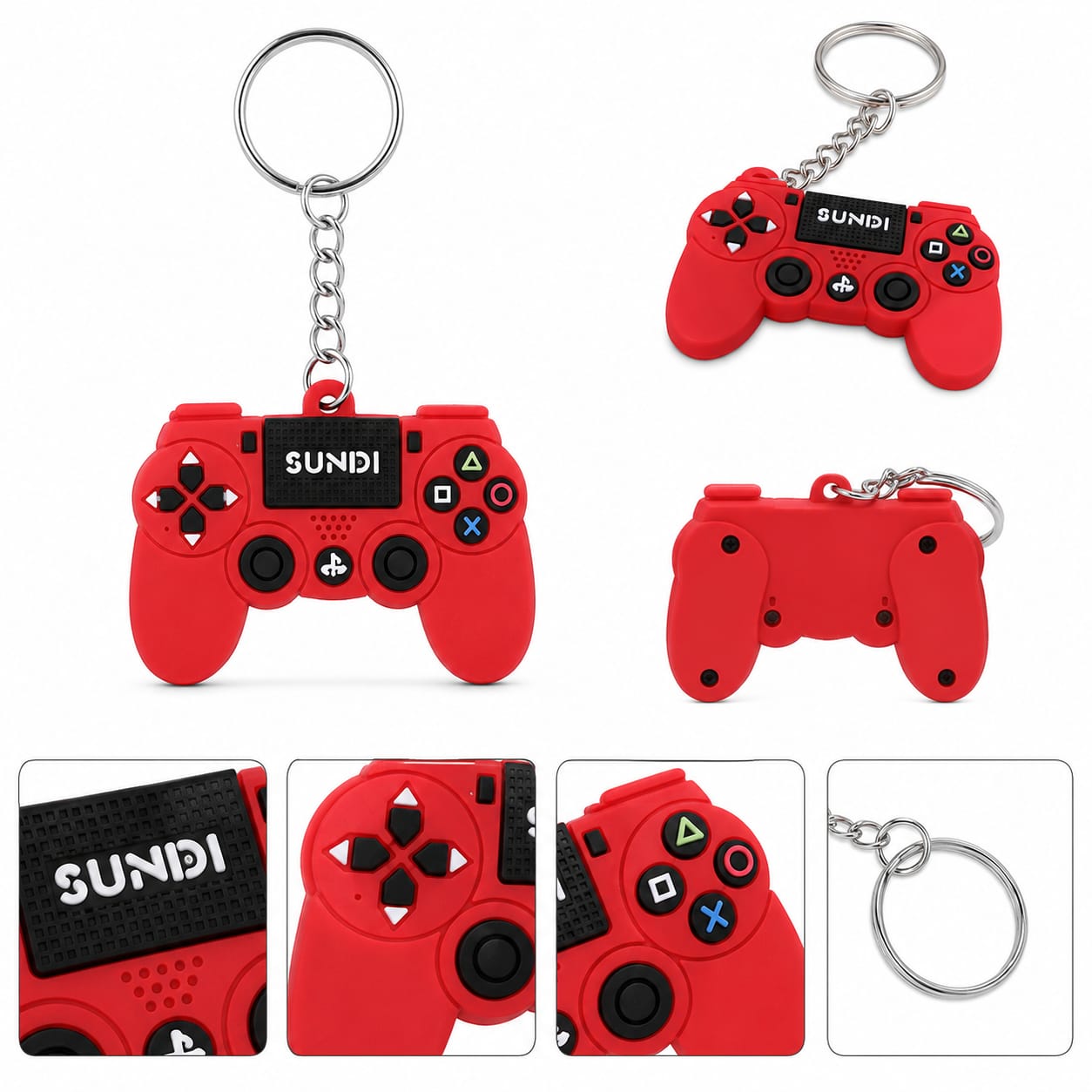 PS5 Controller Keychain Flat Red - Image 2