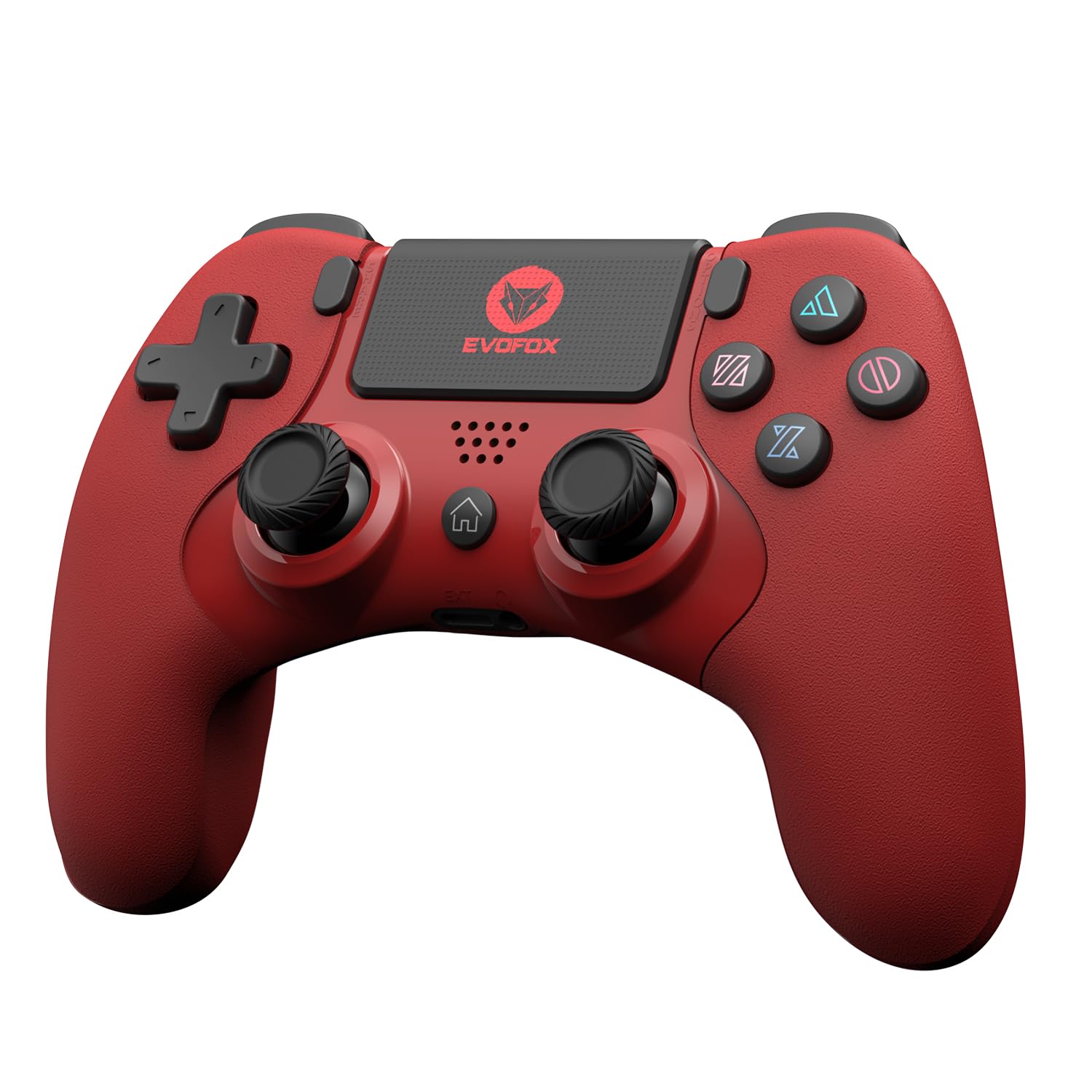 EvoFox Elite Play ps4 controller, iPad, Phones, Bluetooth 5, Dual Vibration, 6 Axis Gyro Sensor, 10 Hours, Touch Panel Red Unboxed ( Preowned ) - Image 1