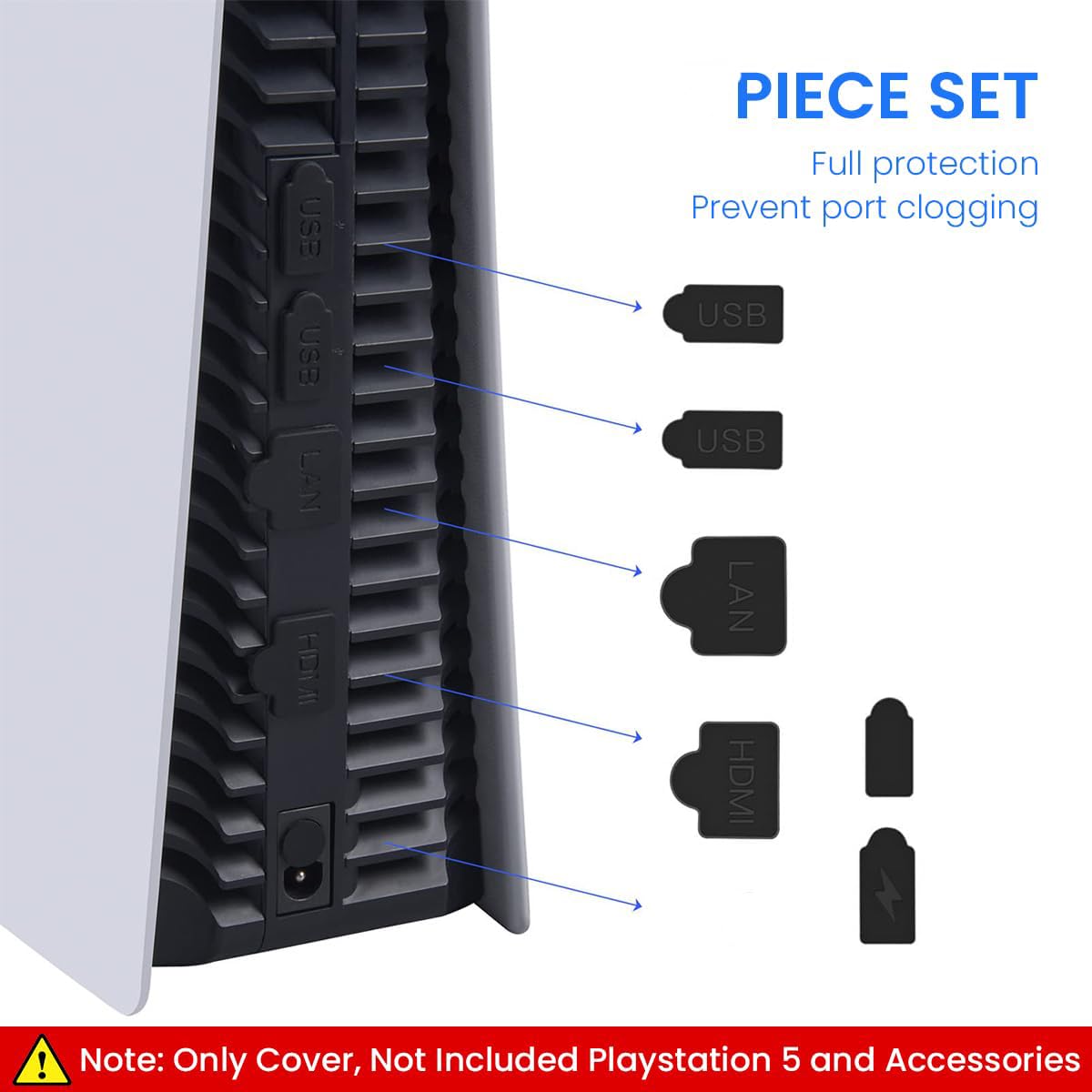 Dust Plug for PS5 Slim, 9Pcs Dust Plug Kit for PS5 Slim Console, Silicone Dust Plugs Protector Anti dust Cover Dustproof Plug for PS5 Slim Playstation 5 Disk/Digital Console PS5 Game Console Accessories - Image 3