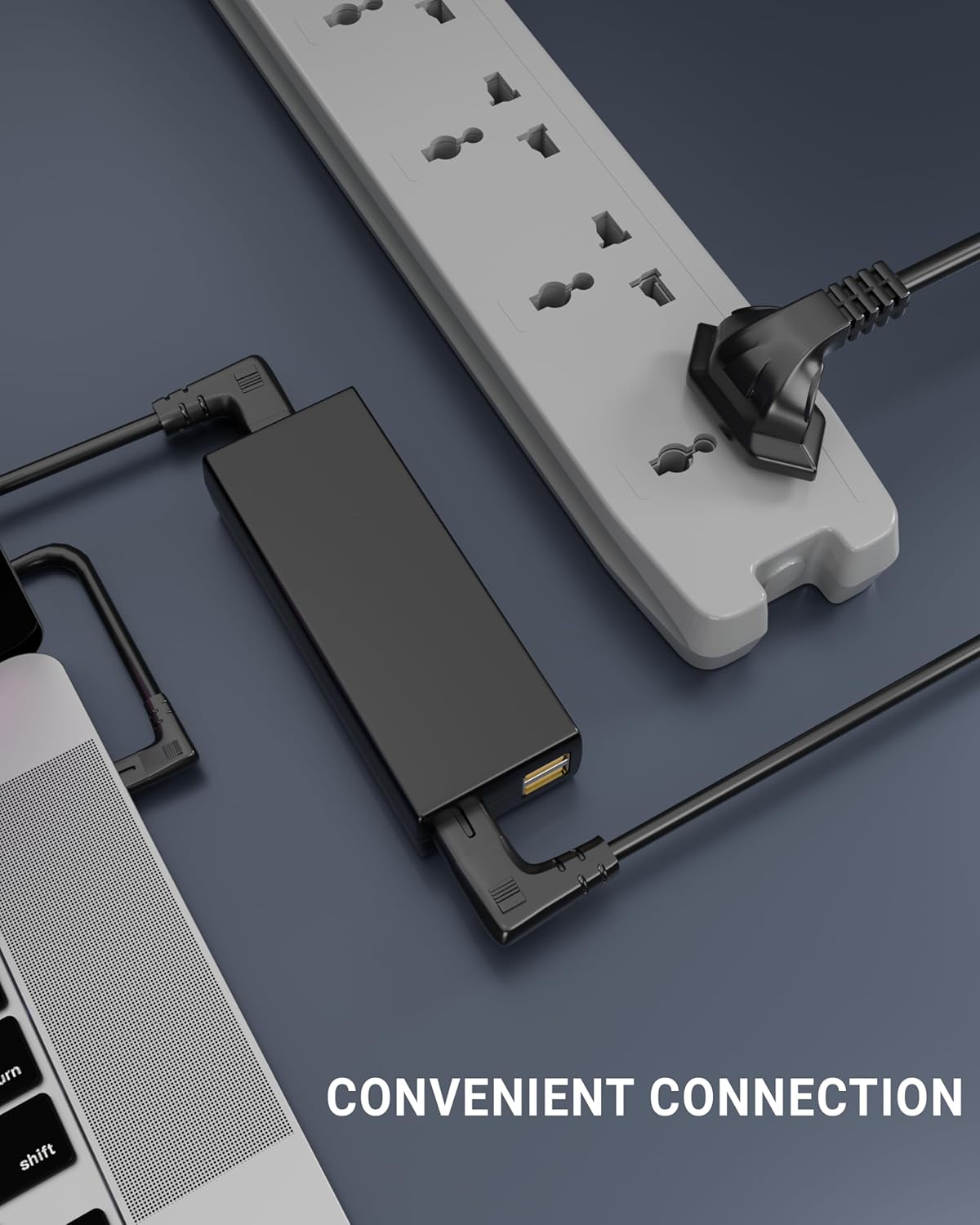 Power Cable 2 pin angled philips pin angled L-Shape Universal Replacement AC Power Cord Cable Black - Image 7