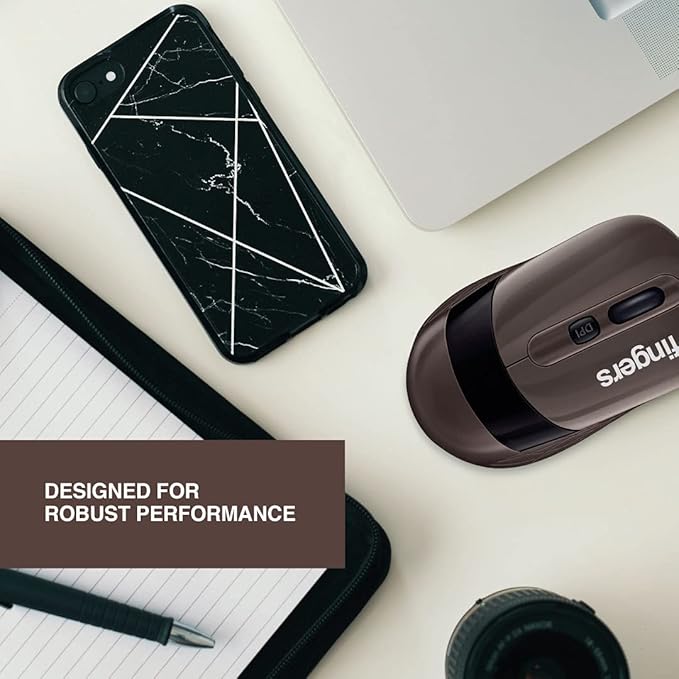 FINGERS AeroGrip Wireless Mouse with 2.4 GHz USB Receiver, Intelligent Auto Power Save Mode, Compatible with Windows, Mac & Linux - Image 4