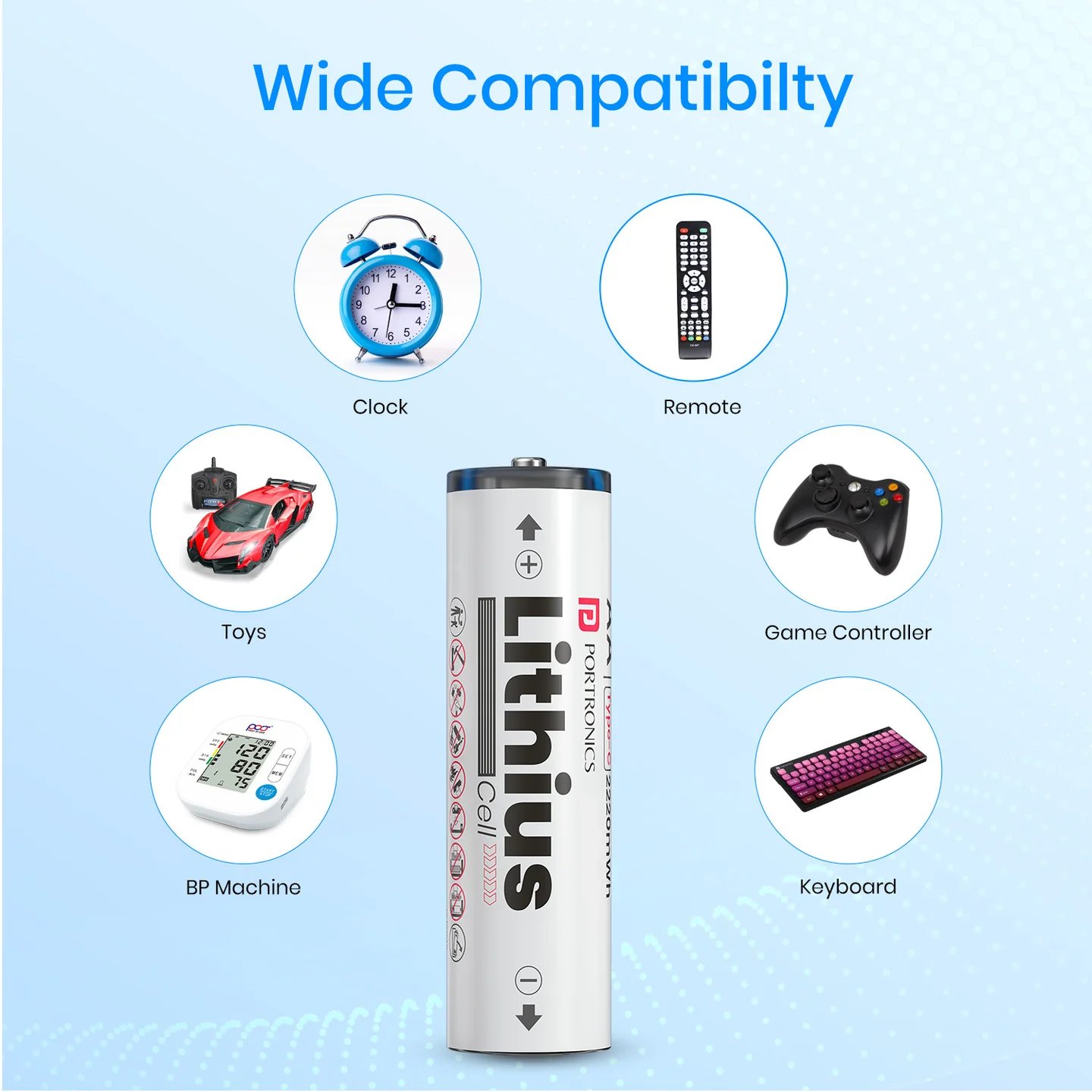 Portronics POR2509 AA Lithius Type C Rechargeable Batteries, Pack of 2, Lithium Ion Cell Composition, Upto 1480mAh Capacity, Low Self Discharge, No Separate Charger Required White - Image 7