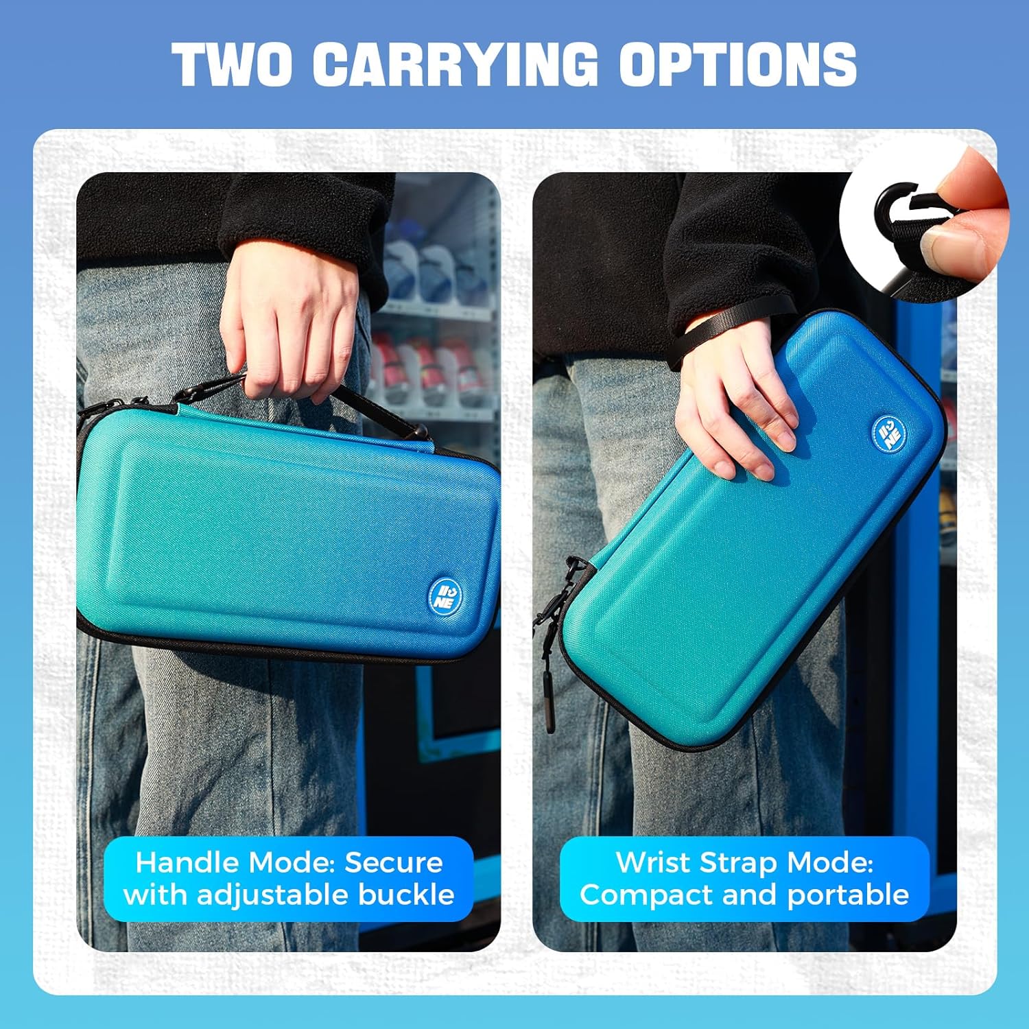 IINE Carry Case for Switch 2 Console, Protective Hard Shell Travel Storage Pouch with Mesh Bag, Durable Protective Bag Switch 2 Accessories EVA Case, Gradient Blue L1067 - Image 5