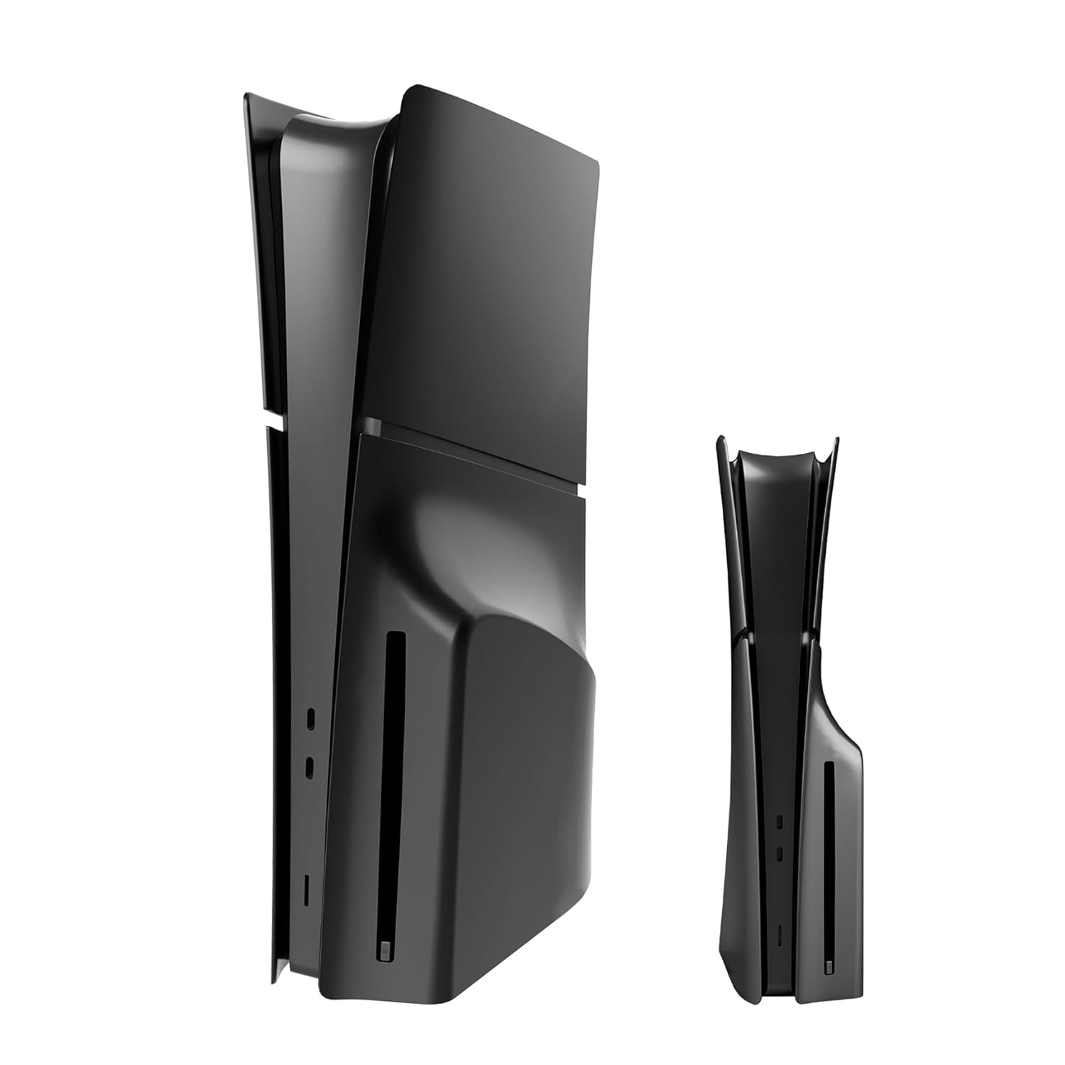 PS5 Slim Console Disc Edition Faceplate Cover, Custom Replacement Skin Case Black - Image 2