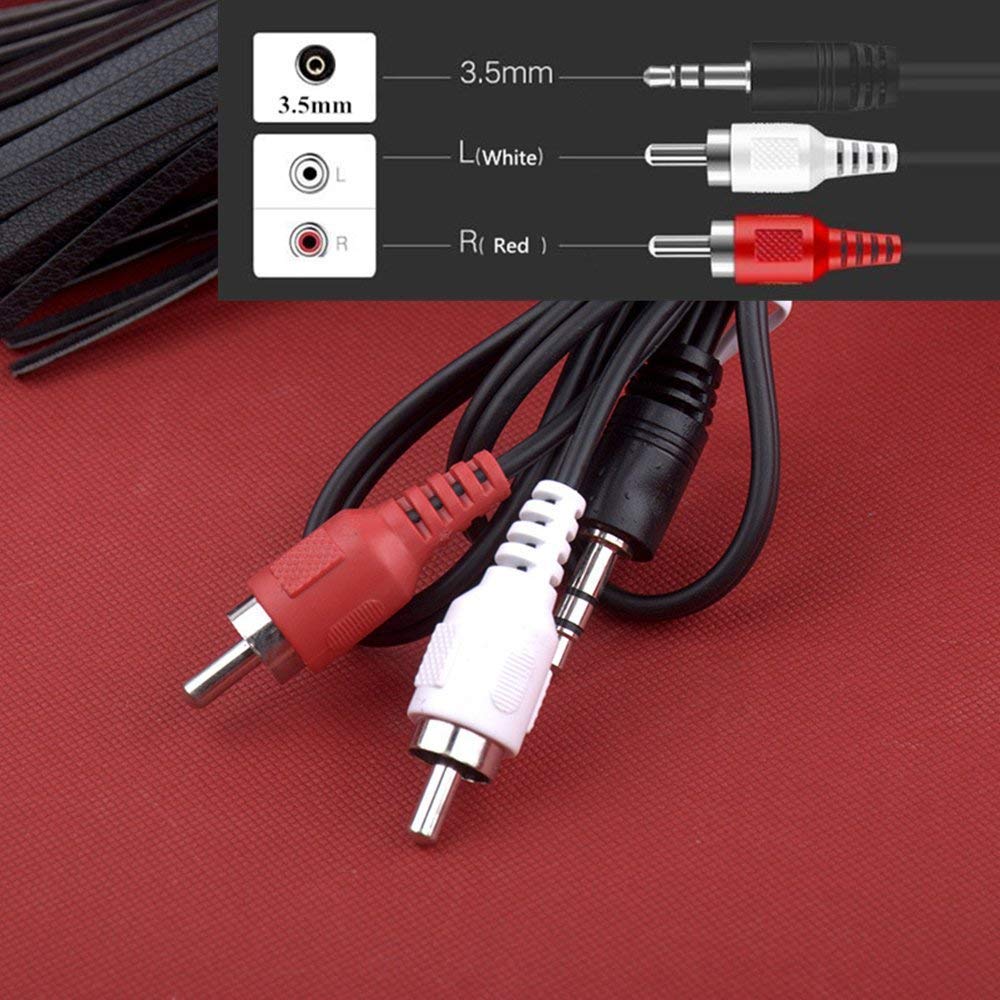 3.5mm Jack Stereo Audio to 2 RCA Cable - AV Video TV-Out Speaker Amplifier Connect TRS 3-Pole Plug to Dual RCA - 3 Meter - Image 6