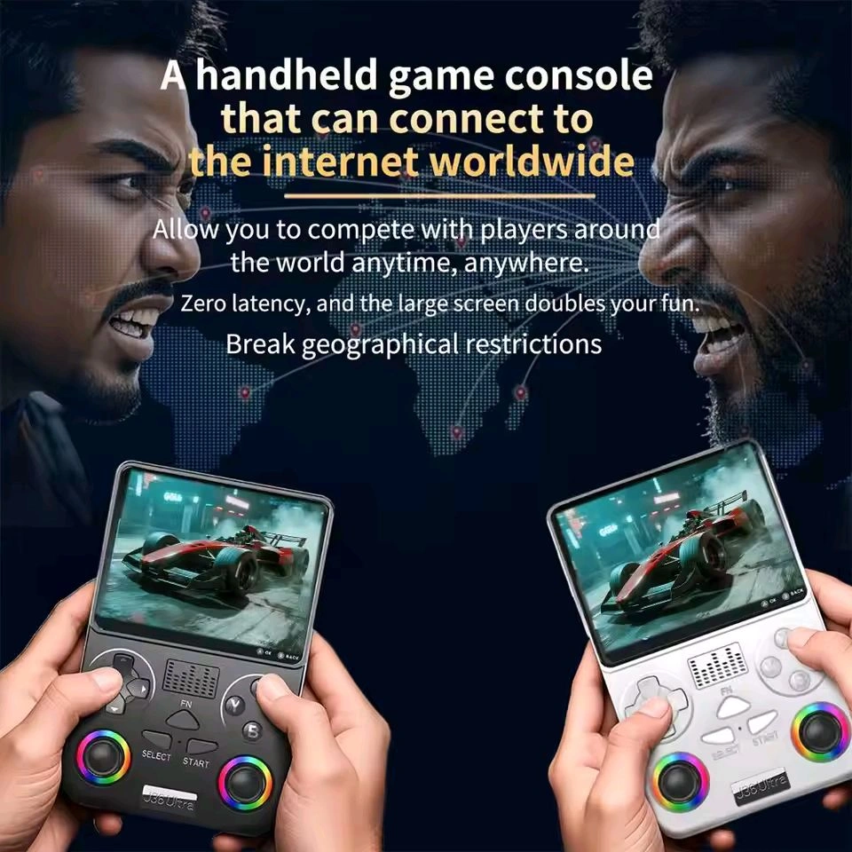 J36 Ultra Retro Handheld Game Console WIFI 3.5" IPS Screen,20000+ Classic Games,64G TF Card, 3000mAh Battery,Portable Gaming Player for Travel,Gift for Teen or Partner Black - Image 2