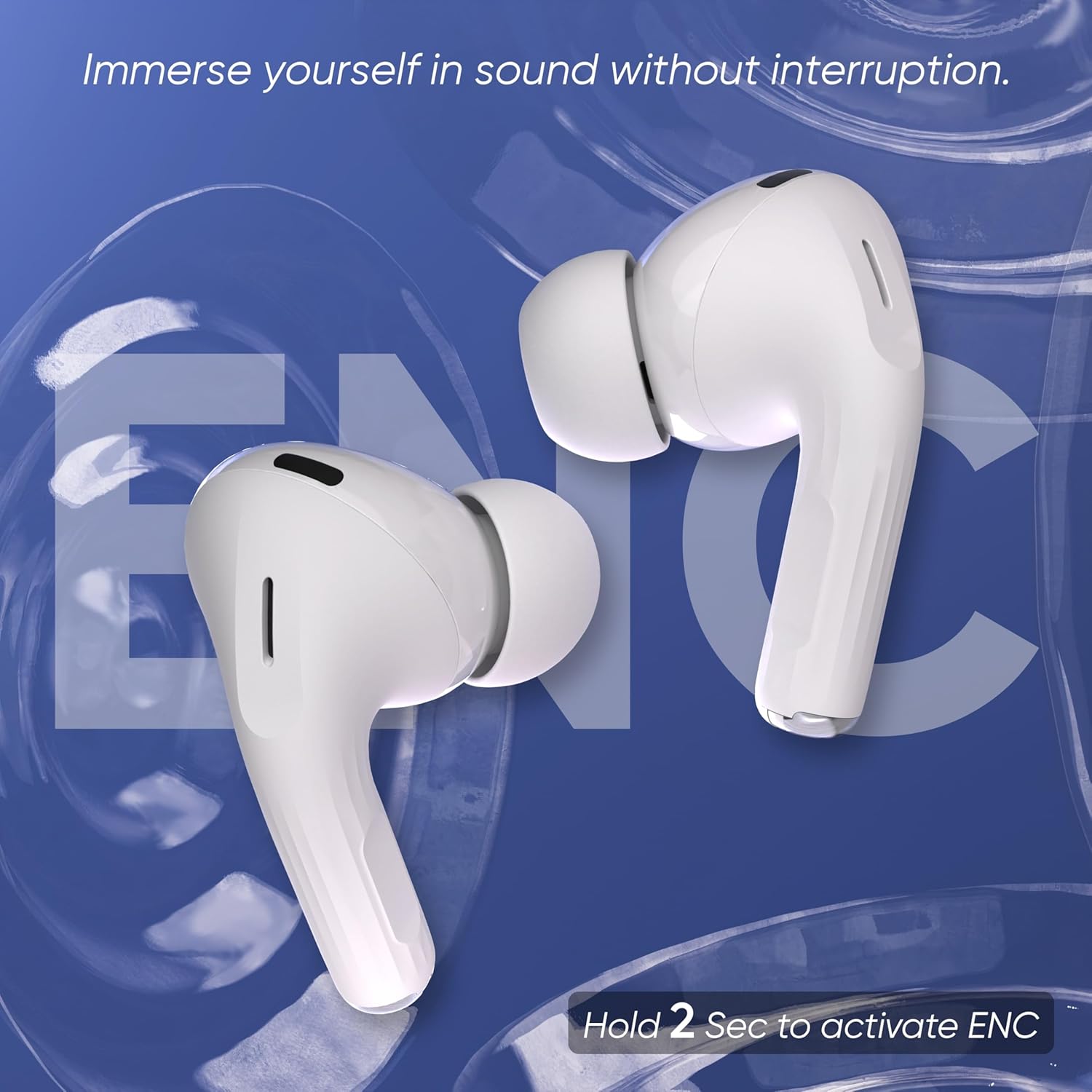 iGear Sonic True Wireless Earbuds with 32dB ANC, ENC, 13mm Dynamic Drivers, Upto 30Hrs Playtime, IPX4, Wireless Charging & Type-C Fast Charging White - Image 8