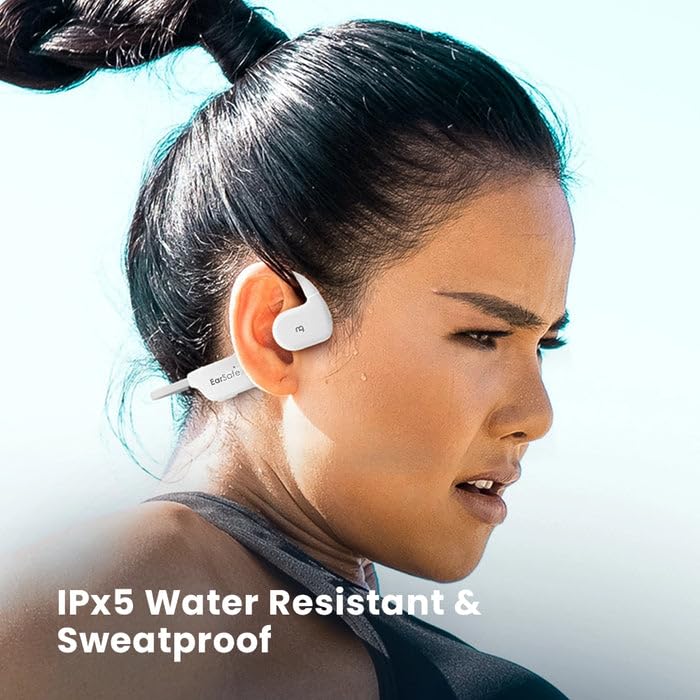 Ng Earsafe Lite Open Ear Air Conduction Headphones, Bluetooth V5.2, Dual Pairing, Ipx5 Water-Resistant & Sweatproof, 12H + Battery Life For Workout, Sports, All Day Long Calls, 2024 Model, White - Image 6