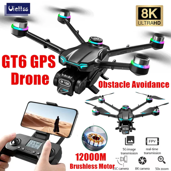 GT6 Drone - 8K HD Dual Camera GPS Smart Return 5G WIFI Obstacle Avoidance Brushless - Image 7
