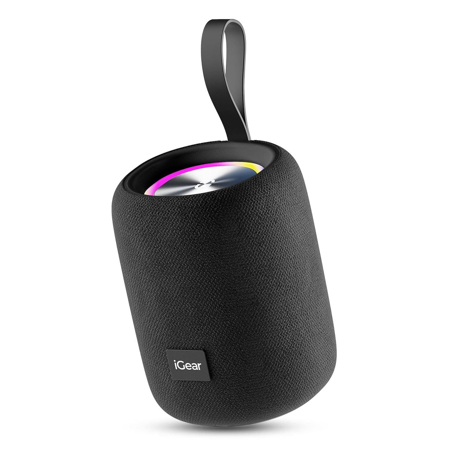 IGear Roll 10W Portable Bluetooth Speaker-360-Degree Surround Sound, RGB Lights, 7-Hour Playtime, Splashproof, True Wireless Stereo (TWS) Black - Image 1
