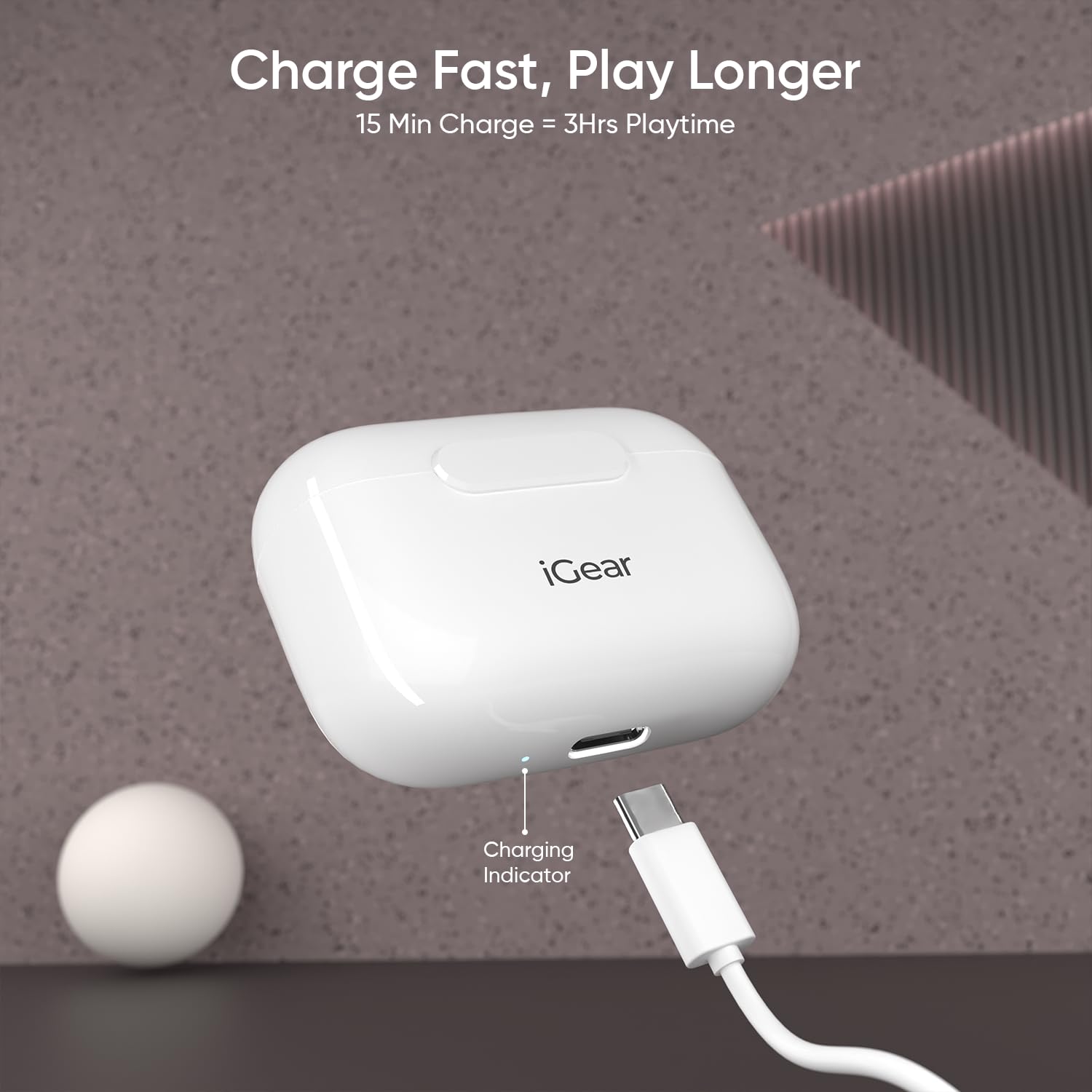 iGear Superbuds in-Ear TWS Earbuds with Bluetooth V5.4, Voice Assistance, 20H Playtime, Touch Control, Sweatproof, Clear Calls, Low Latency, White - Image 7