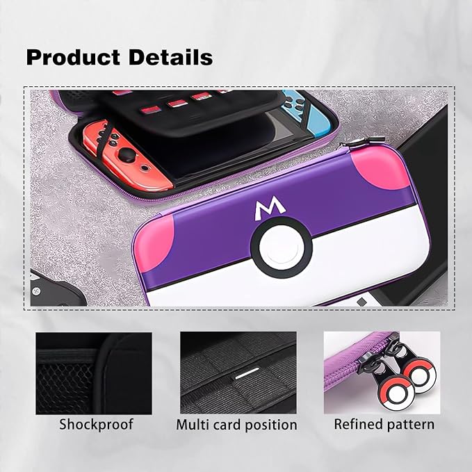 Nintendo Switch Oled/ V2 Travel Case Pokemon Master Ball - Image 6