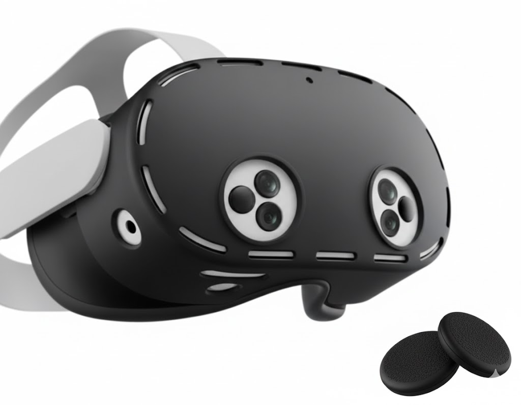 Premium Meta Quest 3S Front Silicone Cover Case With 2 Thumb Grips - Image 1