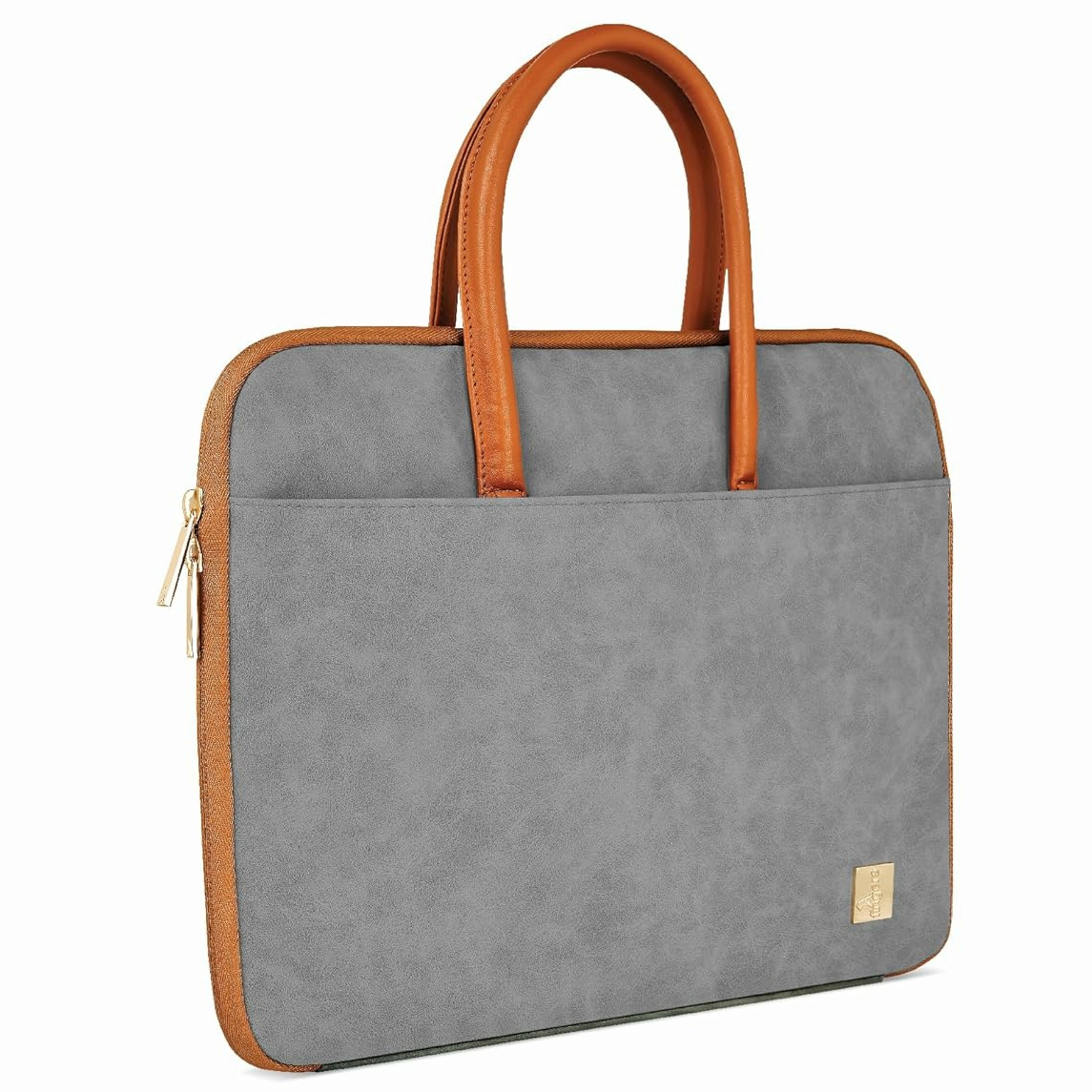 FINGERS LuxuryLink-B1 Elegant Laptop Bag with Stylish Handle Fits 15" Laptops And Tablets, Premium Suede with Leatherette Accents, Splash-Proof And Scratch-Resistant - Image 1