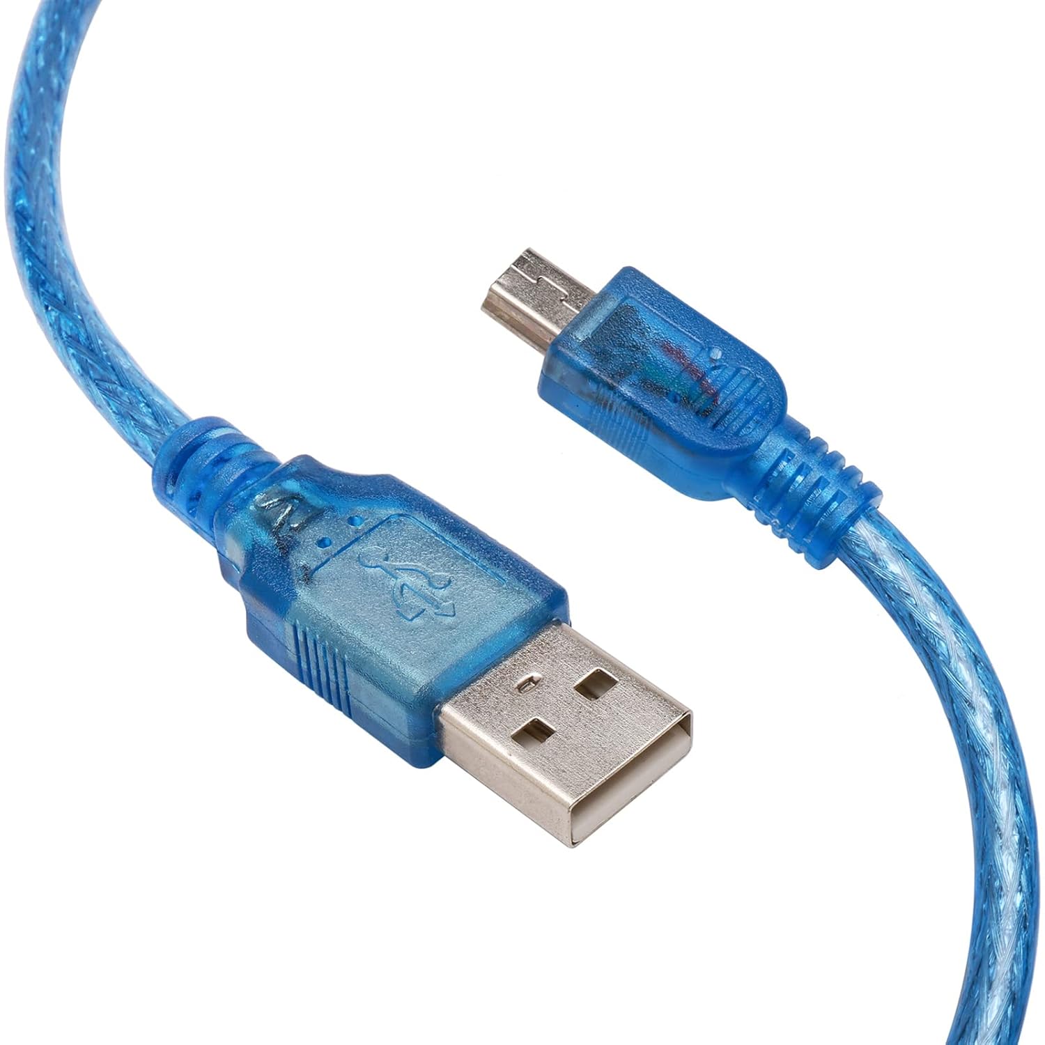 Blue Short USB 2.0 A Male To Mini 5 Pin B Male Data Charging Cable 30cm - Image 5