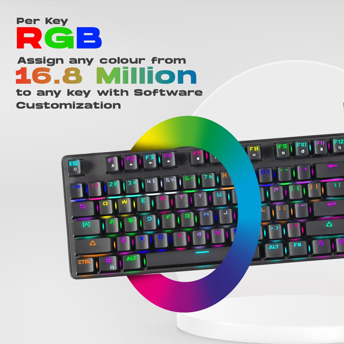Cosmic Byte CB-GK-16 Firefly Per-Key RGB TKL Mechanical Keyboard Swappable Outemu Blue Switch,Black - Image 3