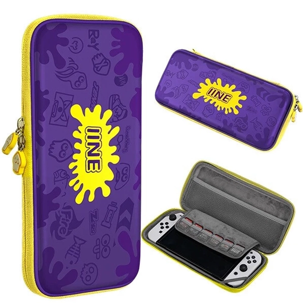 NSW IINE Storage Bag For N-Switch / N-Switch OLED Splatoon 3 Purple/Yellow - Image 2