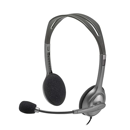 Logitech H110 Wired Headphones On Ear Headphones With Mic (Black) - Image 1