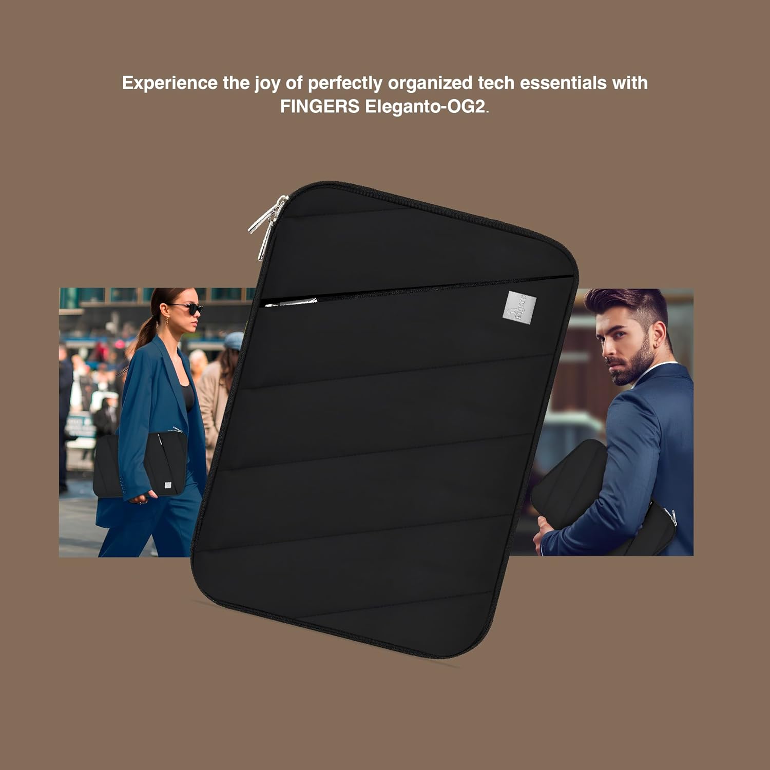 FINGERS Eleganto-OG2 Laptop Sleeve-Cum-Organiser Sleek And Smart Portfolio Organizer with Multiple Compartments, Ideal for Professionals And Daily Essentials, Fits up to 15" Laptops And Tablets - Image 3