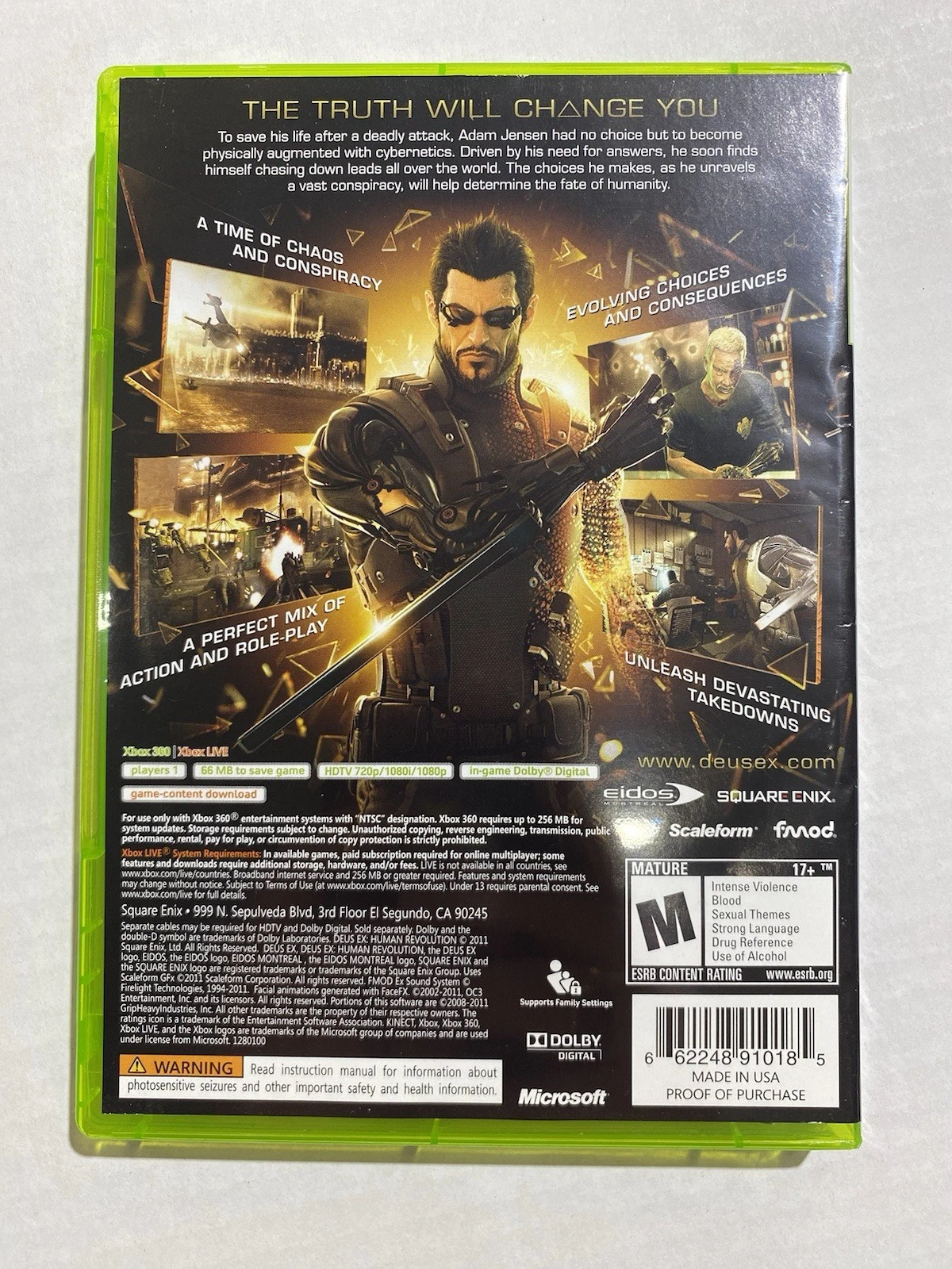 Deus EX Human Revolution Xbox 360 PAL ( Preowned ) - Image 2