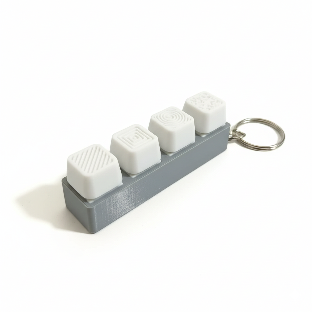 3D Printed Mechanical Keyboard "Clicky" Fidget Keychain White - Image 2