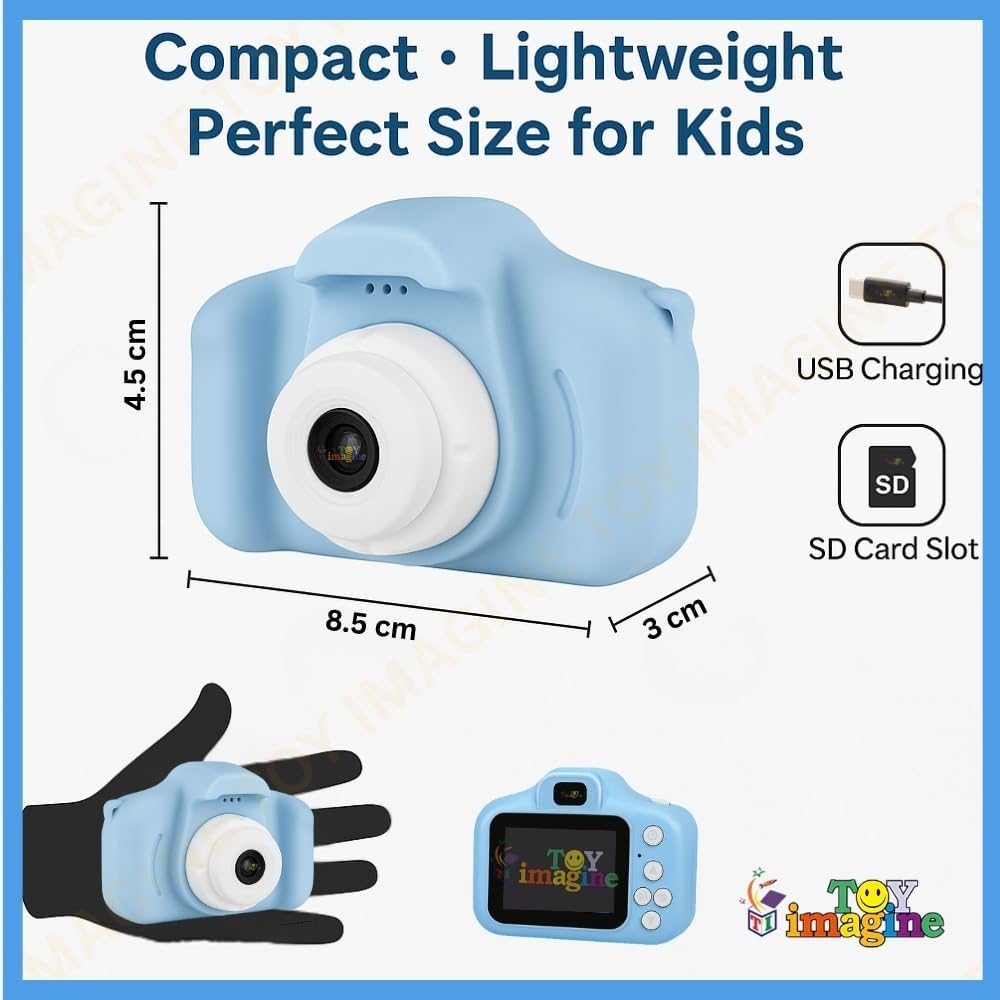 Kids Digital Camera Toy 3.0MP 1080P HD Video Camera with Games 2-Inch Screen with No Printer USB Rechargeable, Multicolour - Image 4