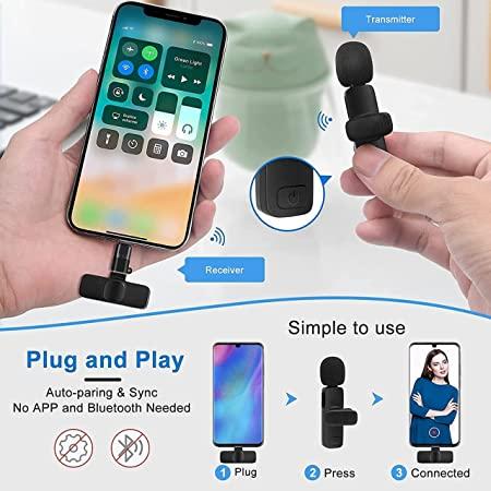 Accede Wireless Microphone, Digital Mini Portable Recording Clip Mic with Receiver for All Type-C Mobile Phones Camera Laptop for Vlogging YouTube Online Class, Zoom Call - Image 2