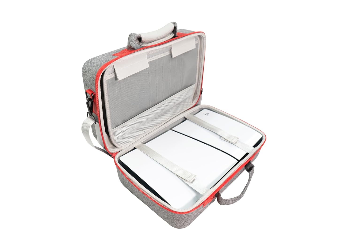 PS5 Slim Carrying Travel case Console Gamepad Controller Headphone Travel Bag, Playstation 5 Slim Accessories Grey - Image 2