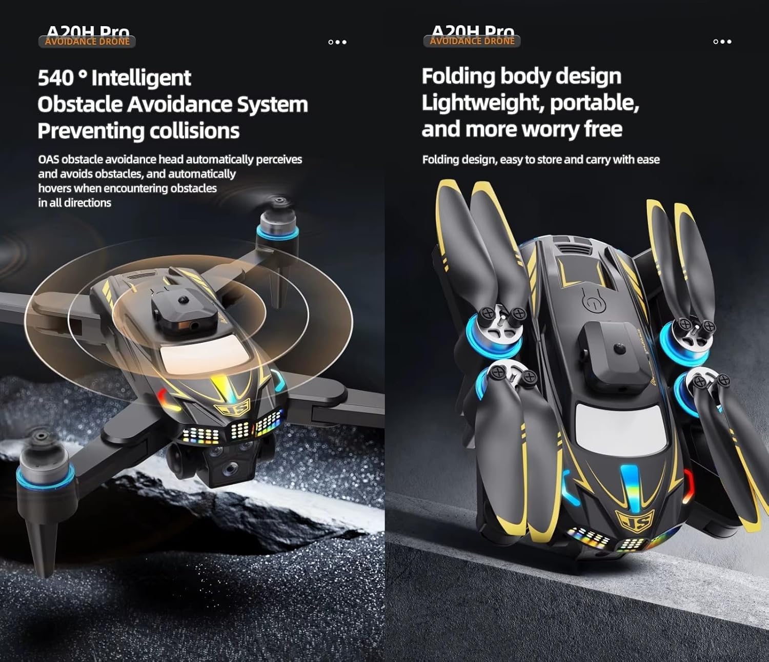 T6 Pro Drone Dual Camera 4k Optical Flow Positioning Remote Control Flying Quadcopter Gesture Video Drone with Brushless Motor and Obstacle Avoidance 4.5 Inch LCD Display - Image 7