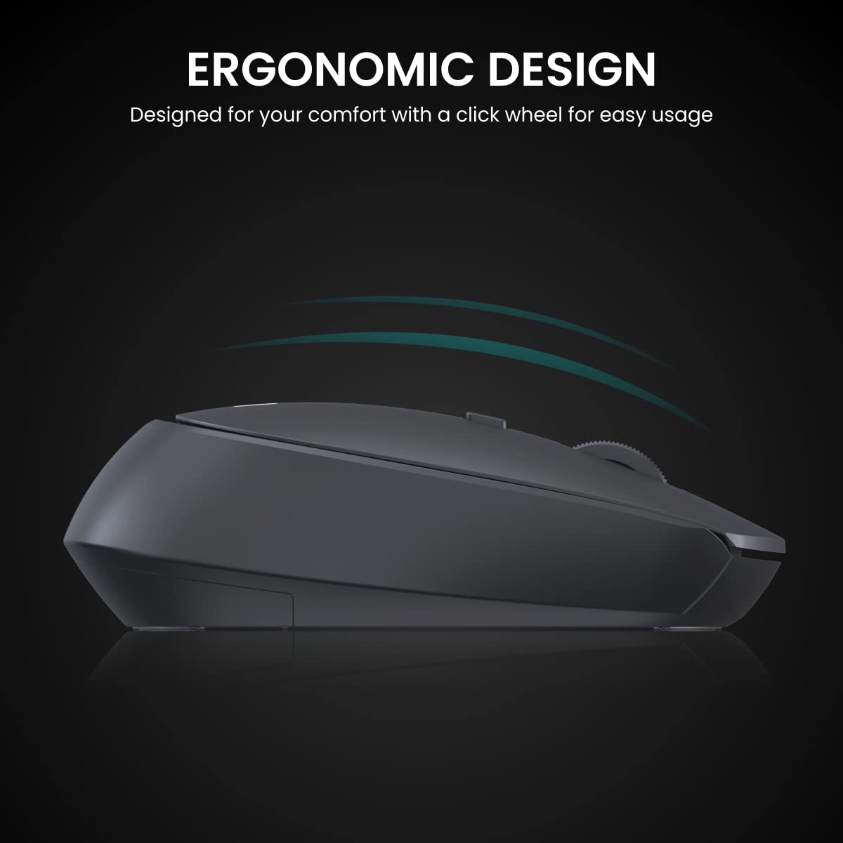 Portronics POR 1610 Toad 23 Wireless Optical Mouse with 2.4GHz, USB Nano Dongle, Optical Orientation, Click Wheel, Adjustable DPI Black - Image 6