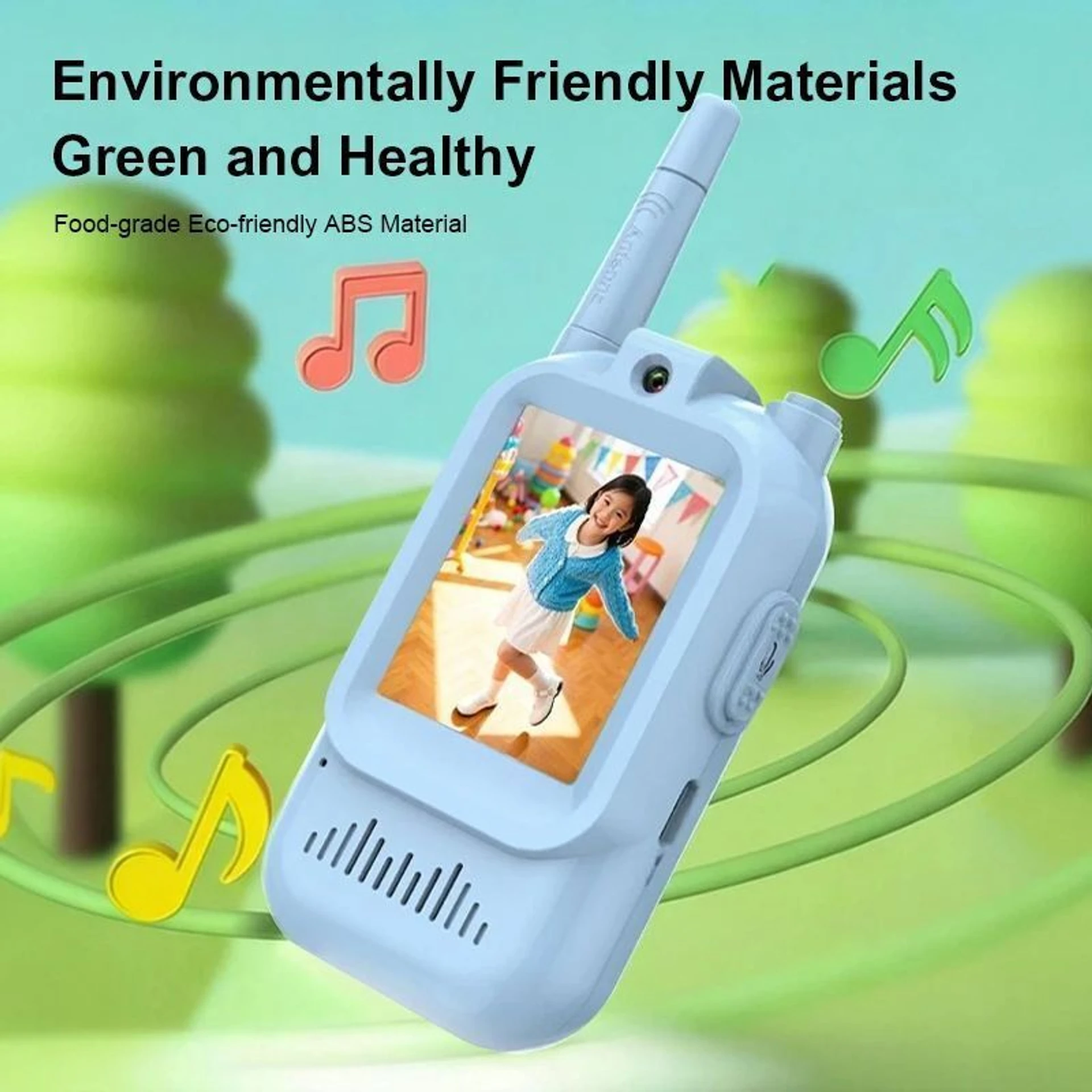 Video Walkie Talkie for Kids, Rechargeable, 2 PCS Pack, 2-Inch Screen, 2-Way Real-Time Video Call 1000FT Range, Indoor Outdoor HD Camera Multicolor - Image 2