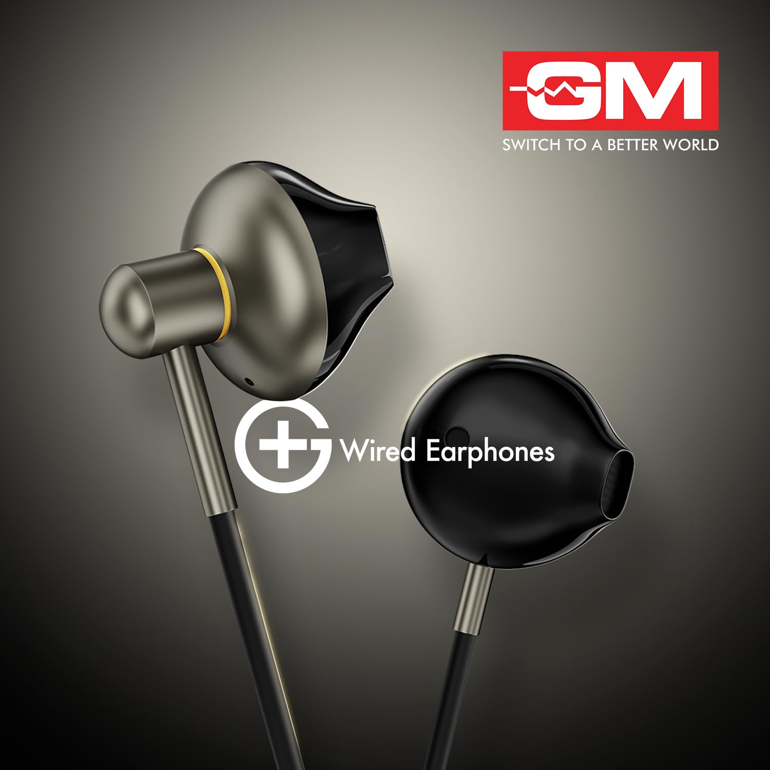 GM G+ Wired Earphone 14mm Dynamic Drivers, Built-in Mic, Stable, HD Calls,Half-in Ear Design,Inline Calling Mic Volume Control Lightweight TPE Wire - Image 7