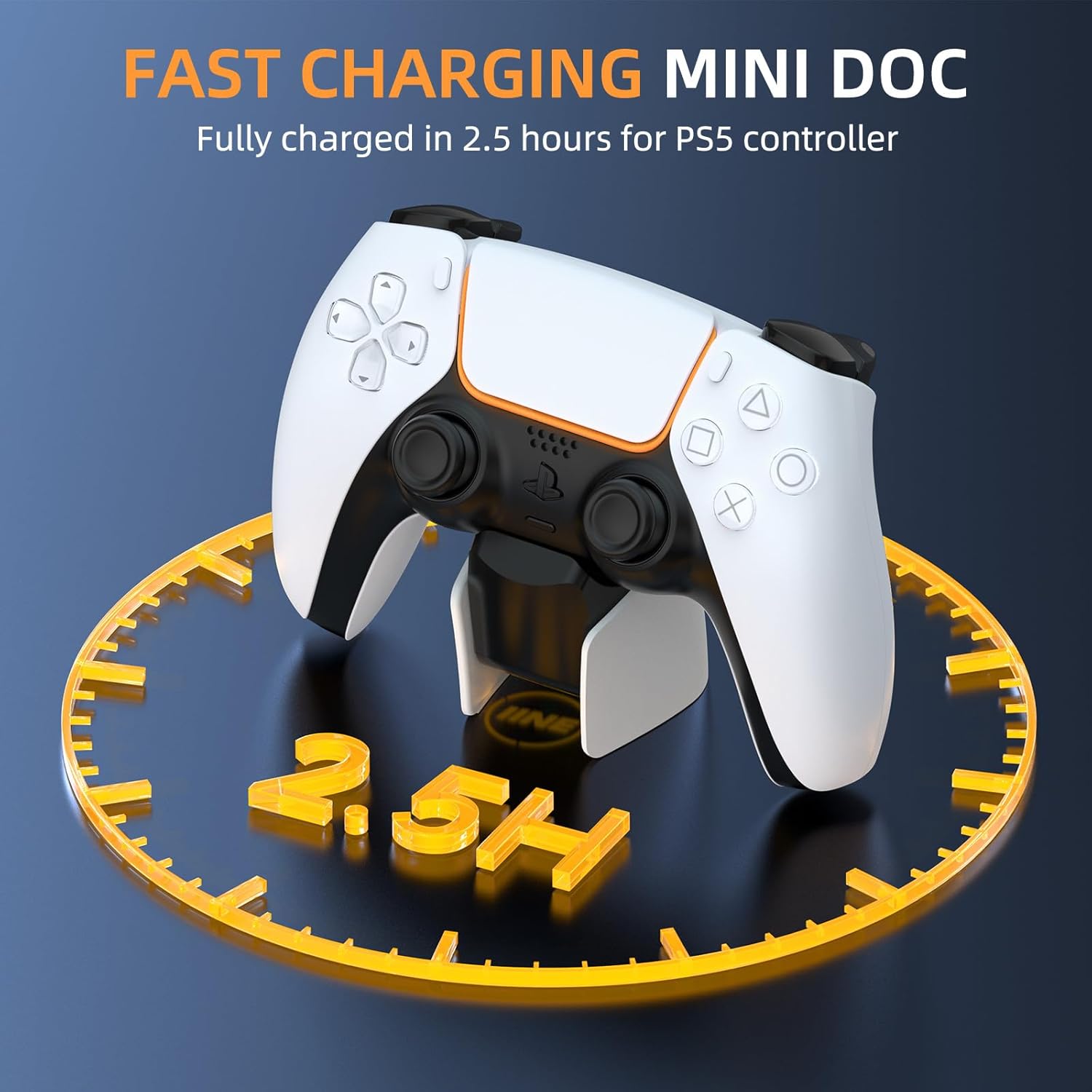 IINE L962 Fast USB charging station for PS5 DualSense And Edge controllers,Controller charging station with charging indicator and charging cable - Image 6