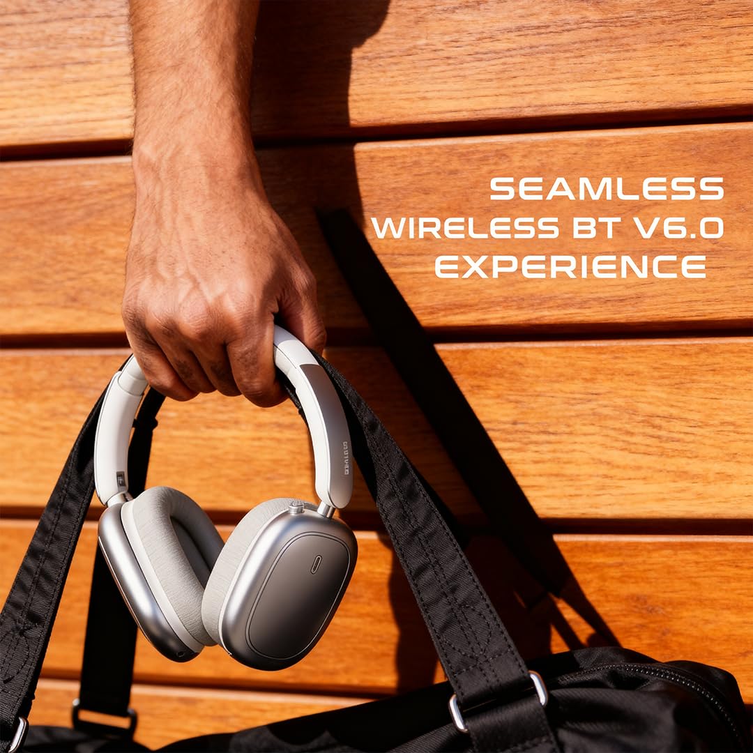 Lenyes LH62 ANC Noise Cancelling Headphones, Bluetooth 6.0, 40mm Drivers, 32Hr Battery, 180Hr Standby, Foldable, Game and Music Mode, Audio App Silver - Image 5