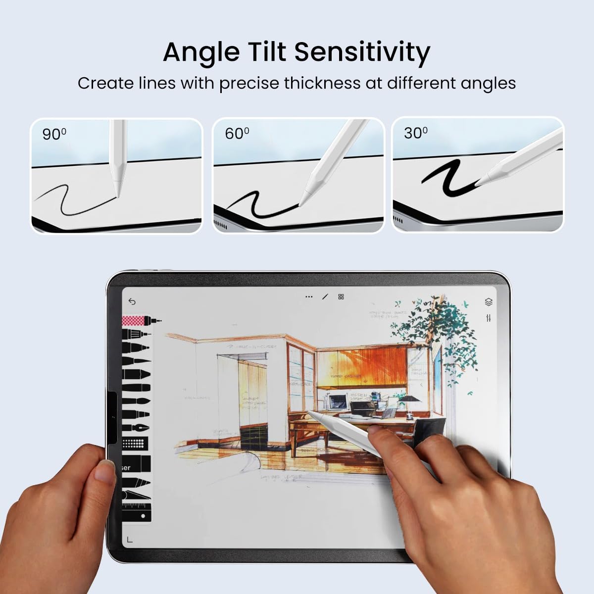 Portronics POR 2757 Glide Stylus Pencil for iPads Only, Angle Tilt Sensitivity, Palm Rejection, Attaches Magnetically, Battery LED Indicator, Type-C Charging, Only for iPads Released Between 2020 & 2024 Portronics POR 2757 Glide Stylus Pencil for iPads Only, Angle Tilt Sensitivity, Palm Rejection, Attaches Magnetically, Battery LED Indicator, Type-C Charging, Only for iPads Released Between 2020 & 2024 - Image 8