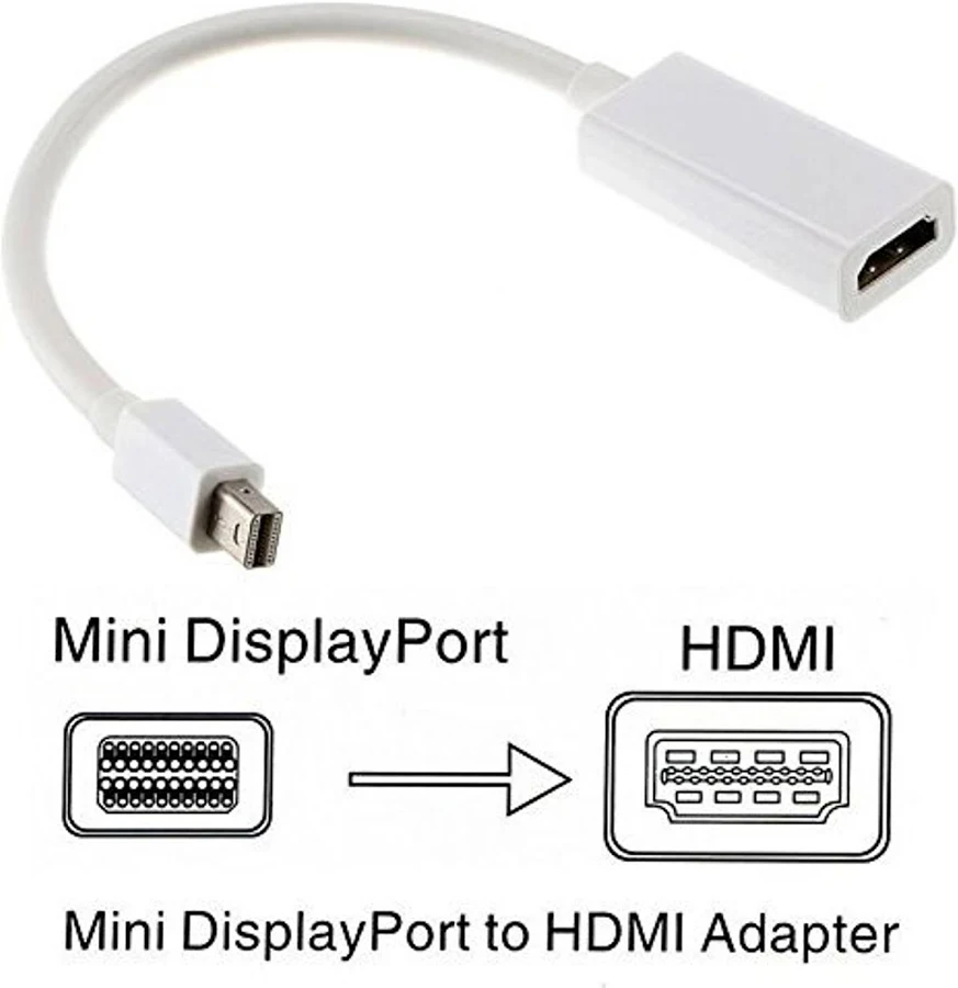 Mini DisplayPort  Mini DP Thunderbolt to HDMI 4K HD Video Adapter for MacBook Pro iMac MacBook Air Mac Mini Laptop (37.1 cm, White) - Image 3