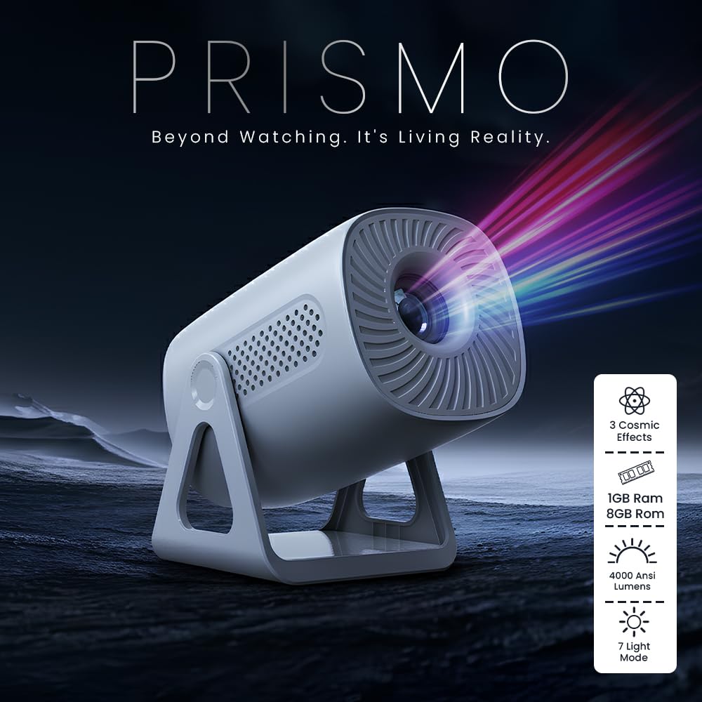 Toreto Prismo Full HD 1080P Smart Projector with WiFi Miracast (Android 12), 150 ANSI Lumens. - Image 4